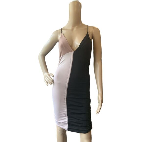 Zara Multi Sleeveless Color-Block Bodycon Dress Size Medium - Picture 1 of 14
